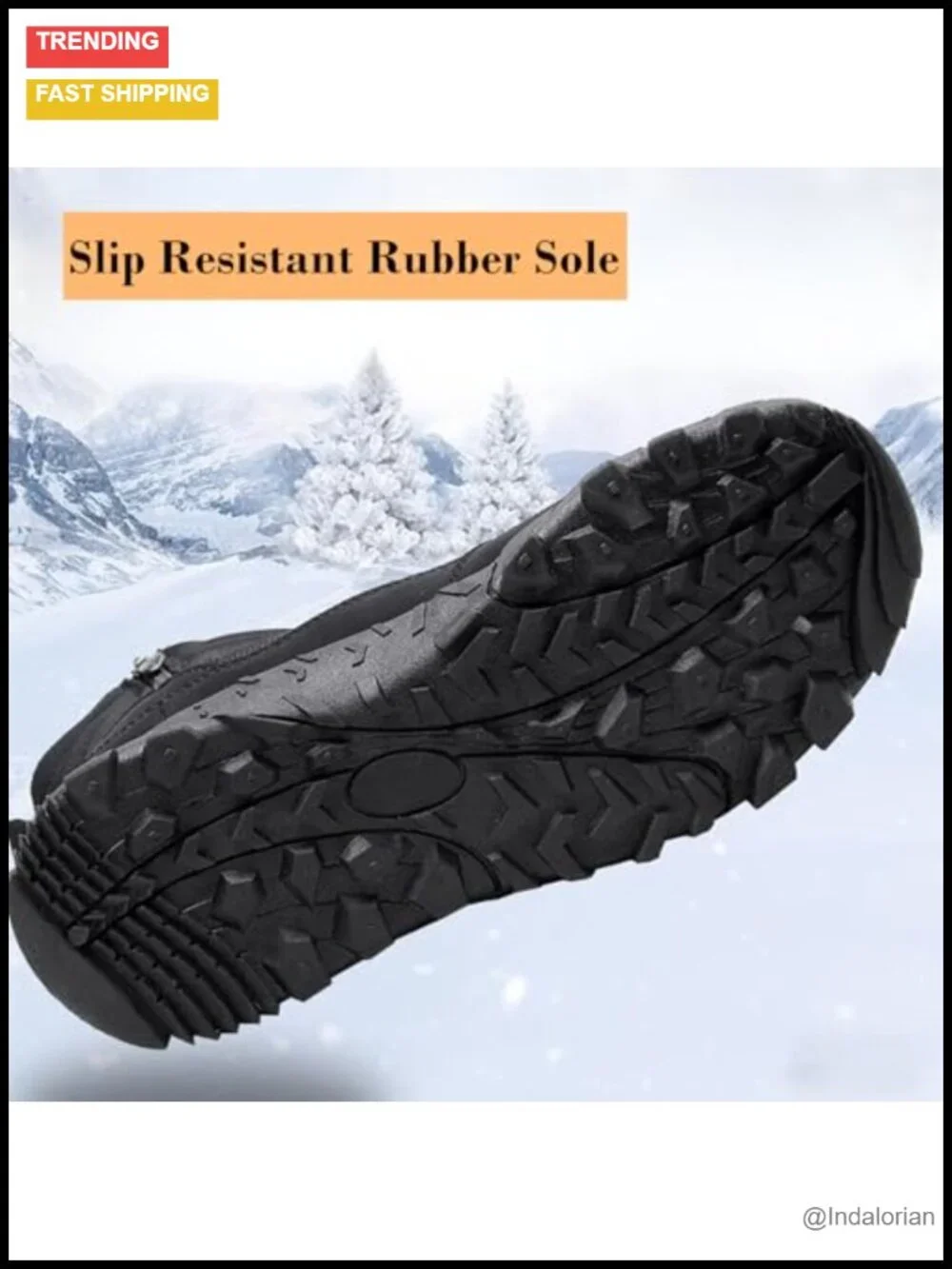 Warm Lined Waterproof Winter Snow Boots Non-Slip Outdoor Hiking Men's Faux Fur